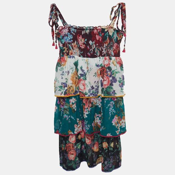 Zimmermann Multicolor Floral Print Cotton Tiered Dress (10 Yrs)